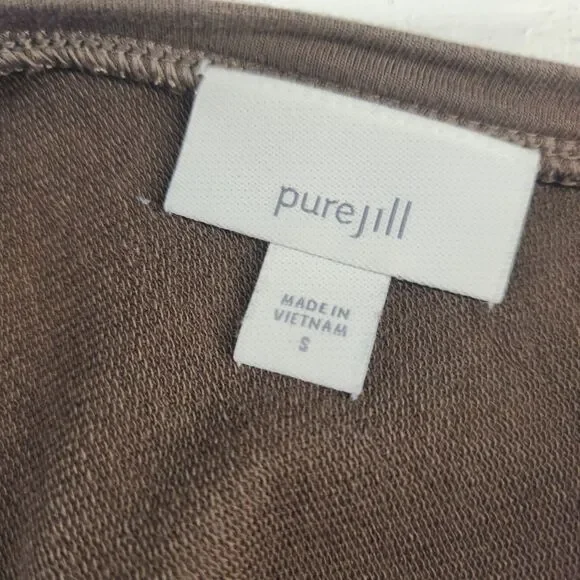 Pure Jill J. Jill Small | Brown Maxi T Shirt Dress Neutral Casual Pima Cotton - Picture 7 of 8